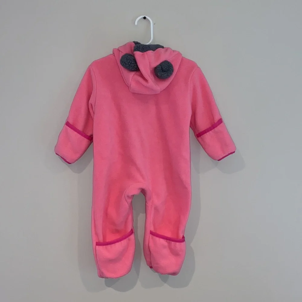 Cuddle club fleece baby bunting pink gray suit